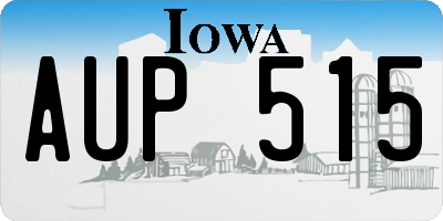 IA license plate AUP515