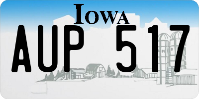 IA license plate AUP517