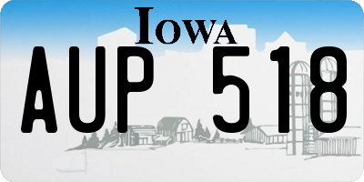 IA license plate AUP518