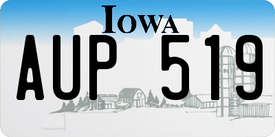 IA license plate AUP519