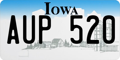 IA license plate AUP520