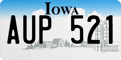IA license plate AUP521