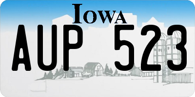 IA license plate AUP523