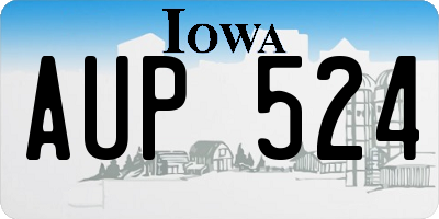 IA license plate AUP524
