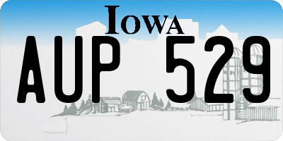 IA license plate AUP529