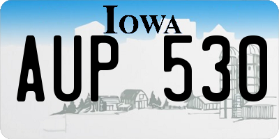 IA license plate AUP530