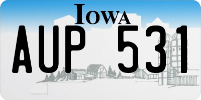 IA license plate AUP531