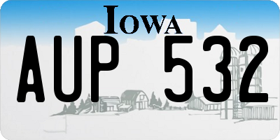 IA license plate AUP532