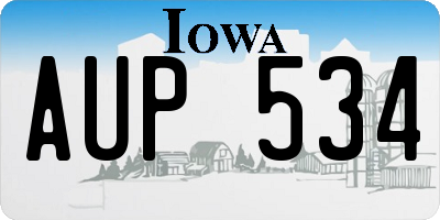 IA license plate AUP534
