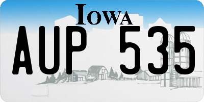 IA license plate AUP535