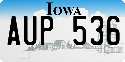 IA license plate AUP536