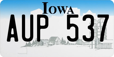 IA license plate AUP537