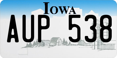 IA license plate AUP538