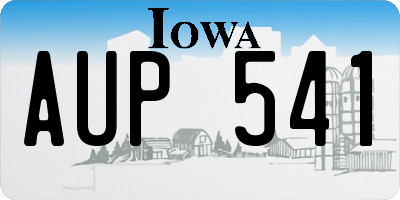 IA license plate AUP541