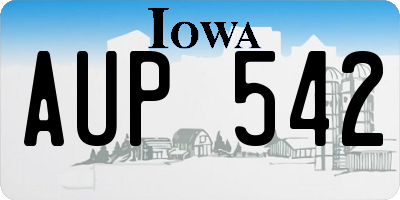 IA license plate AUP542