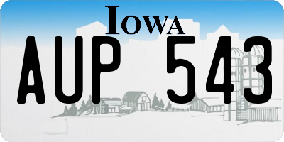 IA license plate AUP543