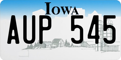 IA license plate AUP545