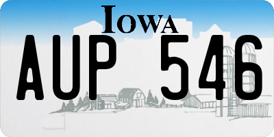 IA license plate AUP546