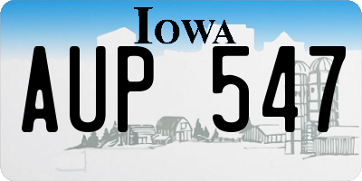 IA license plate AUP547