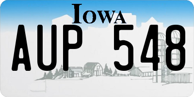 IA license plate AUP548
