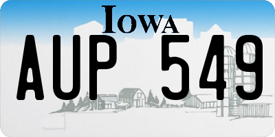IA license plate AUP549