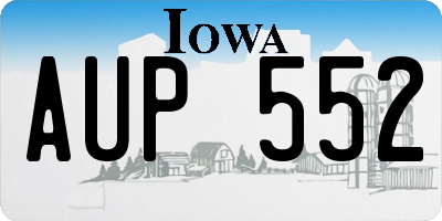 IA license plate AUP552