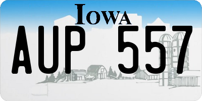 IA license plate AUP557