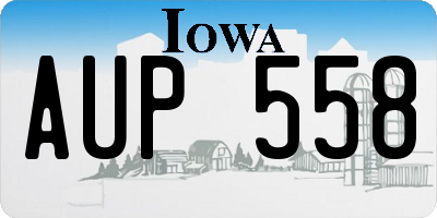 IA license plate AUP558