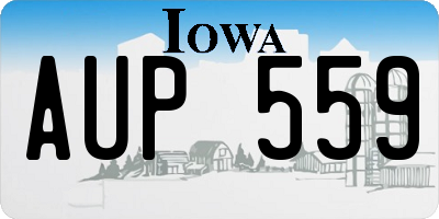 IA license plate AUP559