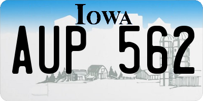 IA license plate AUP562