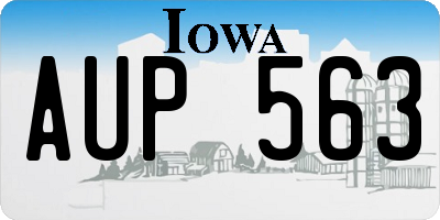 IA license plate AUP563