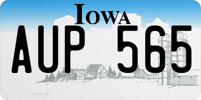 IA license plate AUP565