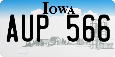 IA license plate AUP566