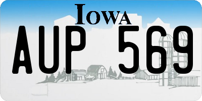 IA license plate AUP569