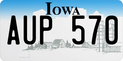 IA license plate AUP570