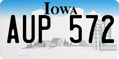 IA license plate AUP572