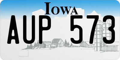 IA license plate AUP573