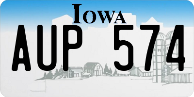 IA license plate AUP574