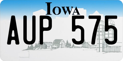IA license plate AUP575