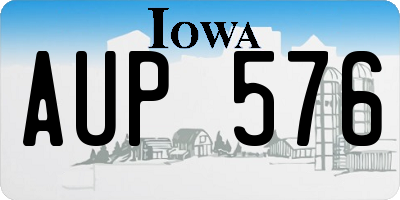 IA license plate AUP576