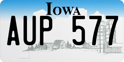 IA license plate AUP577