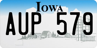 IA license plate AUP579