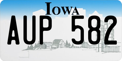IA license plate AUP582