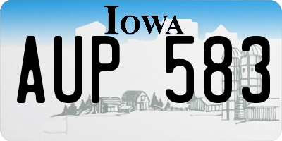IA license plate AUP583