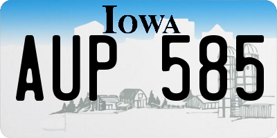 IA license plate AUP585