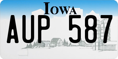 IA license plate AUP587
