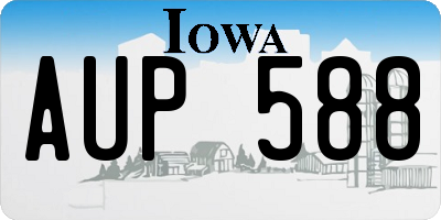IA license plate AUP588