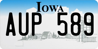 IA license plate AUP589