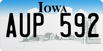 IA license plate AUP592