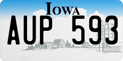 IA license plate AUP593